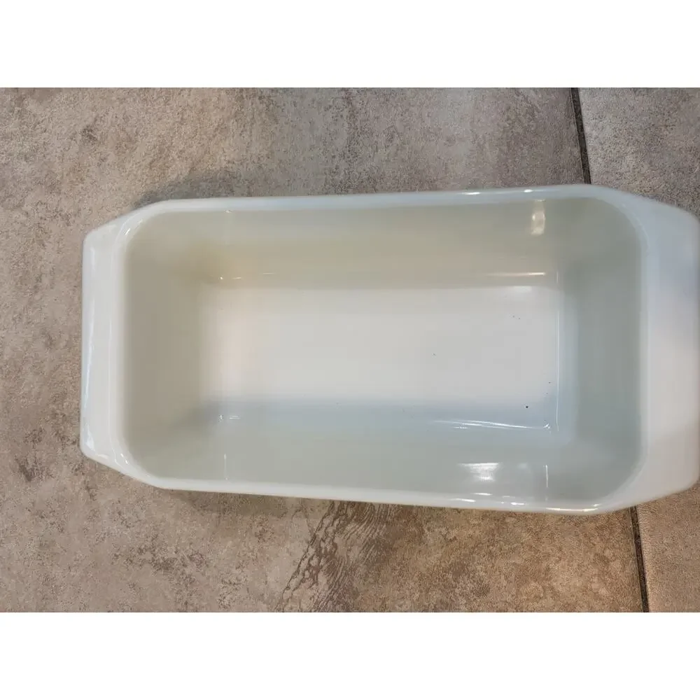 Vintage Pyrex 213 Sunny Yellow Loaf Pan Baking Dish Milk Glass Made in USA
